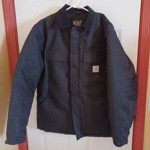 Carhartt Black Quilted Loose Fit Like New Size L Work Coat